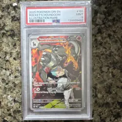 Pokemon TCG Team Rocket's Houndoom Illustration Rare Holo 191/182 Sv10 PSA 9 - Image 1