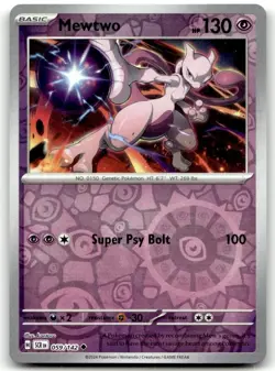Mewtwo 59/142 Uncommon Stellar Crown Pokemon Reverse Holo Lightly Played - Image 1