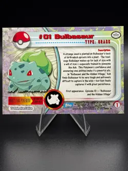 Bulbasaur #01 Foil Topps Blue Logo TV Animation Edition Series 1 Pokemon (LP) - Image 2