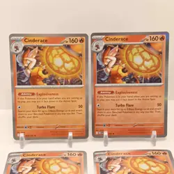Pokemon Cinderace (Holo) 028/132 NM Mega Evolution Playset x4 - Image 2