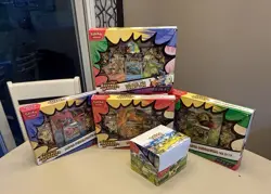 Pokemon Ascended Heroes 3 Mega EX Boxes + Deluxe Partners Pin Collect + 10 Tins - Image 1