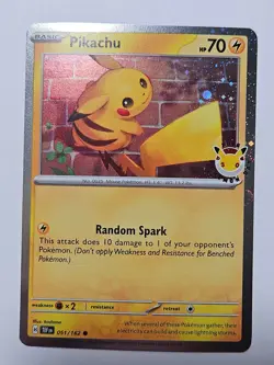 Pikachu 051/162 Pokemon Day 2026 - Anniversary Stamped NM With coin - Image 2