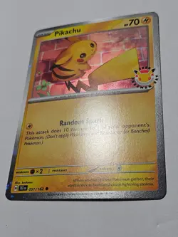 Pikachu 051/162 Pokemon Day 2026 - Anniversary Stamped NM With coin - Image 3