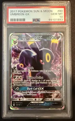 2017 Pokemon Umbreon GX #80 PSA 10 Sun & Moon - Image 1