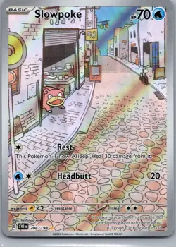 Slowpoke 204/198 Illustration Rare Scarlet & Violet Pokemon Holo Near Mint - Image 1