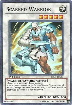 Scarred Warrior - PRC1-EN013 - Super Rare - 1st Edition - Lightly Played - 2012 - Image 1