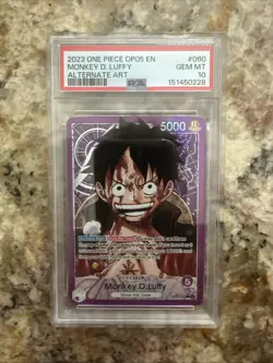 Monkey.D.Luffy (060) (Alternate Art) OP05-060 Awakening of the New Era PSA 10 - Image 1