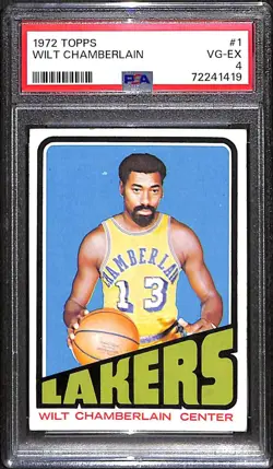 1972 Topps #1 Wilt Chamberlain HOF PSA 4 VGEX C102050 - Image 1