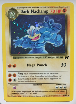 Dark Machamp Pokemon Card Holo WOTC 10/82 Team Rocket Set Vintage Rare LP-NM - Image 1