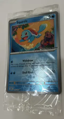 Pokemon Center Stamped Reverse Holo Squirtle Promo Card 007/165 Sealed - Image 1