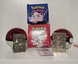 Two 1999 Pokemon 23K Burger King gold plated trading card Mewtwo PoliWhirl - Image 1