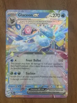 Pokemon TCG Glaceon EX Prismatic Evolutions Double Rare 026/131 NM Card - Image 1