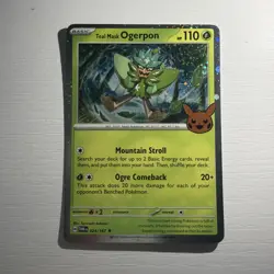 Teal Mask Ogerpon Trick or Trade 2024 - Twilight Masquerade Cosmos Pokemon Card - Image 1
