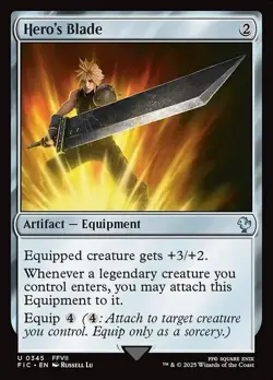 Magic The Gathering MTG HERO'S BLADE Final Fantasy NM Near Mint - Image 1