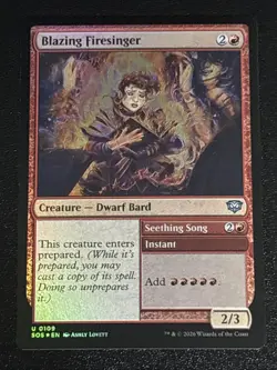 MTG Secrets of Strixhaven Blazing Firesinger Foil 0109 NM - Image 1