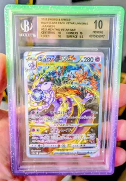 2022 Pokemon Japanese VSTAR Universe Mewtwo VSTAR SAR 221/172 BGS 10 Pristine - Image 1