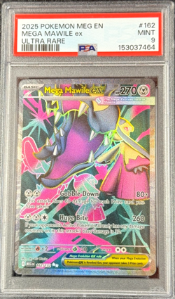 2025 POKEMON MEGA EVOLUTION EN MEGA MAWILE EX ULTRA RARE #162 MINT 💎 PSA 9 - Image 1