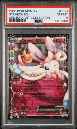 PSA 8 SYLVEON EX RC21 RADIANT COLLECTION GENERATIONS POKEMON MJ - Image 1