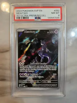 Pokemon TCG Mewtwo & Mew EX Combo Scarlet/Violet 151 Ultra Rare PSA 8 - Image 2