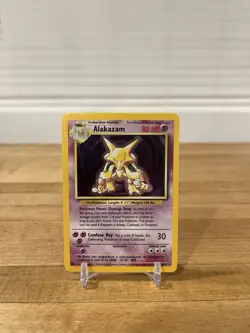 Base Set Unlimited Alakazam Holo 001/102 LP Light Play Pokemon TCG - Image 1