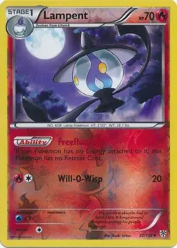 Pokemon - Lampent - 22/135 - Plasma Storm - Reverse Holo - NM/M 820650813443 - Image 1