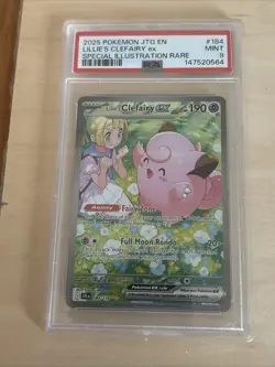 2025 POKEMON JTG EN-JOURNEY TOGETHER #184 LILLIE'S CLEFAIRY EX PSA 9 - Image 1