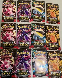 Pokemon Scarlet & Violet Paldean Fates Booster Pack lot 12 - Image 1