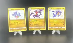 SHINY HOLO RARE Gible + Gabite + Garchomp SET Pokemon SV40/SV94 Hidden Fates NM - Image 1