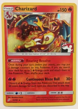 Pokemon Charizard 14/181 Team Up Play! Stamp Library Club - Image 1