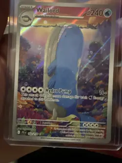 Pokemon Wailord Illustration Rare Full Art Holo 162/159 SV09 240HP Hydro Pump - Image 1