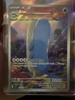Pokemon Wailord Illustration Rare Full Art Holo 162/159 SV09 240HP Hydro Pump - Image 3