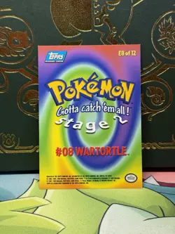 1999 Topps Pokemon the First Movie Wartortle Stage 2 Blue Logo E8 Non Holo NM - Image 2