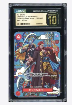 One Piece CGC 10 PRISTINE Kid & Killer SP Alt Art 2025 EB01-003 OP14 Japanese - Image 1