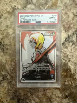 Nami - OP03-040 - PSA 10 - Alt Art - English - One Piece - Pillars of Strength - Image 1