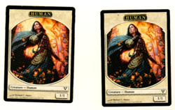 Set Of 2 Human Token Avacyn Restored MTG Magic the Gathering Cards - Image 3