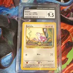 CGC 9.5 Rattata Base Set 61/102 1999 Common Regular English Pokemon TCG - Image 1
