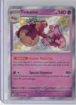 Tinkaton 167/091 Holo Shiny Rare - PAF EN Paldean Fates Pokemon - NM/M - Image 1