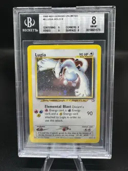 Pokemon Lugia Neo Genesis Unlimited Holo Rare #9 Beckett BGS 8 - Image 1