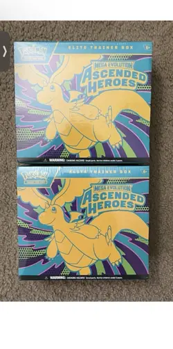 Pokemon Mega Evolutions Ascended Heroes ETB Elite Trainer Box LOT OF 2 IN-HAND - Image 1