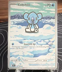 Pokemon Cubchoo Illustration Rare Holo Sv: Black Bolt 109/086 Basic 70 HP - Image 1