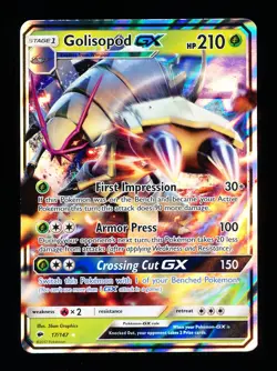 * * 1x Golisopod GX 17/147 x1 * * Burning Shadows Pokemon Unplayed NM - Image 1