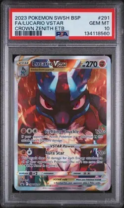 LUCARIO 291 ETB PROMO PSA 10 POKEMON ENGLISH CROWN ZENITH 2023 x1 - Image 1
