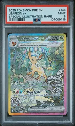 2025 POKEMON PRE EN-PRISMATIC EVOLUTIONS SAR Alt Full Art #144 LEAFEON EX PSA 9 - Image 1