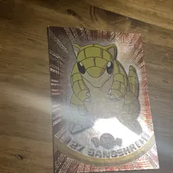 1999 Pokemon Topps #27 Sandshrew TV Animation Edition Holo Foil Series 1 - Image 2