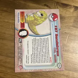 1999 Pokemon Topps #27 Sandshrew TV Animation Edition Holo Foil Series 1 - Image 3