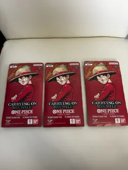 One Piece TCG OP-13 Carrying On His Will 12-Card Sleeved Booster Pack Lot of 3 - Image 1