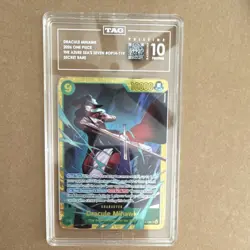 Dracule Mihawk OP14-119 The Azure Sea's Seven Secret Rare Foil TAG 10 Bandai - Image 1