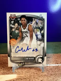 2025-26 Topps Bowman Basketball Cam Ward 1st Paper Base Auto #PA-CW - Image 1