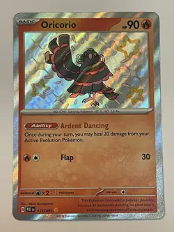 Oricorio - 113/091 - Paldean Fates - Baby Shiny Rare Pokemon TCG Card Rare - Image 1