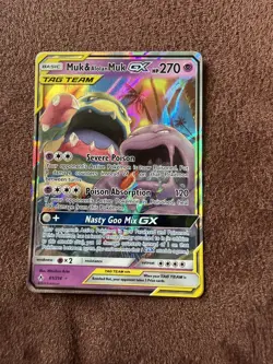 Pokemon Muk Alolan Muk GX Holo Card 61/214 Ultra Rare SM Unbroken Bonds NM/M - Image 1